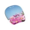 Fellowes Microban Photo Gel Mouse Pad/Wrist Rest Combo, Pink Flowers (9179001)