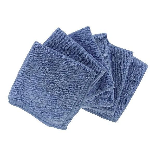 Shaxon 12" X 12" Ultra Absorbent Microfiber Cleaning Cloth, Blue, 6/Pack (SHX-MFW6-B)