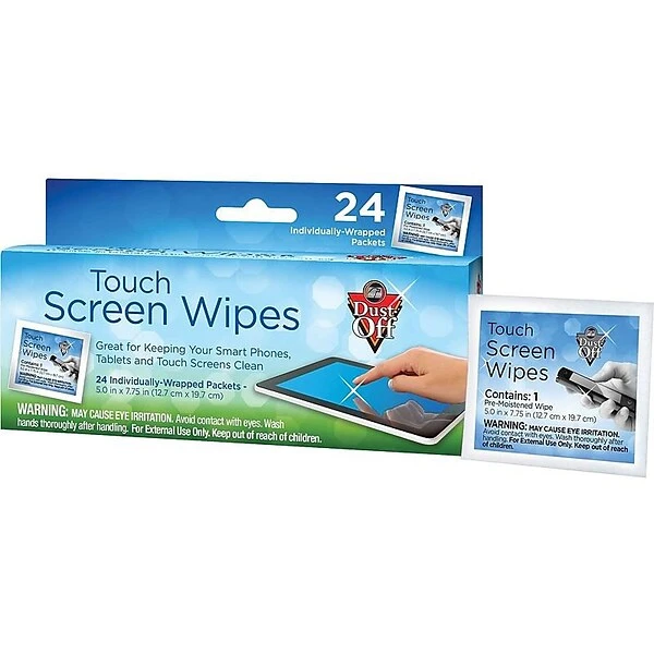Falcon Dust-Off Touch Screen Wipes/Cloths, 24/Pack (DCW)