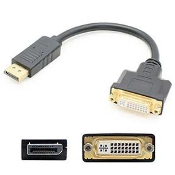AddOn 8" Displayport To DVI Adapter Converter Cable, Black