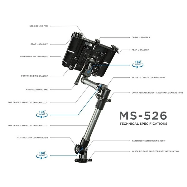 Mount-It! Vehicle Laptop Holder For Commercial Vehicles, Trucks (MI-526) - Image 3