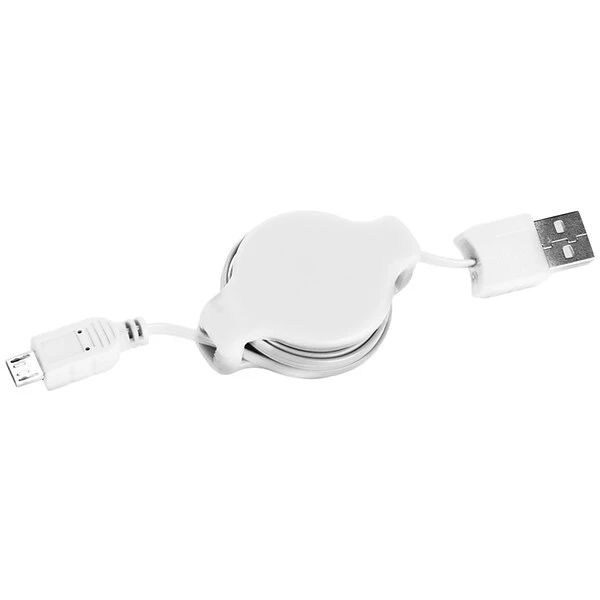 Retractable Micro USB Cable (White, Black, Aqua, Red) - Image 6