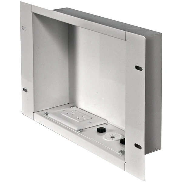 Peerless-AV In-Wall In-Wall Recessed Cable Management Metal Box With Knockout With Outlet (IBA2AC-W)