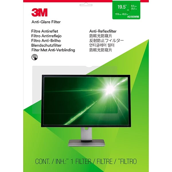 3M Anti-Glare Filter For 15.6" Widescreen Monitor, 16:9 Aspect Ratio (AG156W9B)
