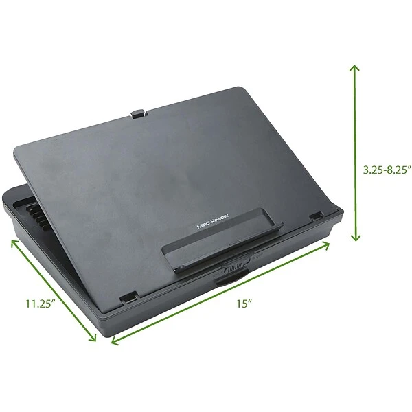 Mind Reader 15" X 11.25" Lap Desk Storage, Black (ZLAP-BLK)